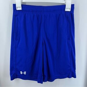 Under Armour Blue Shorts Youth Large Loose Fit, 2 Pockets, Drawstring on Inside